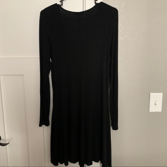 NWOT Express Lattice Lace-Up Long Sleeve Dress - Picture 6 of 7